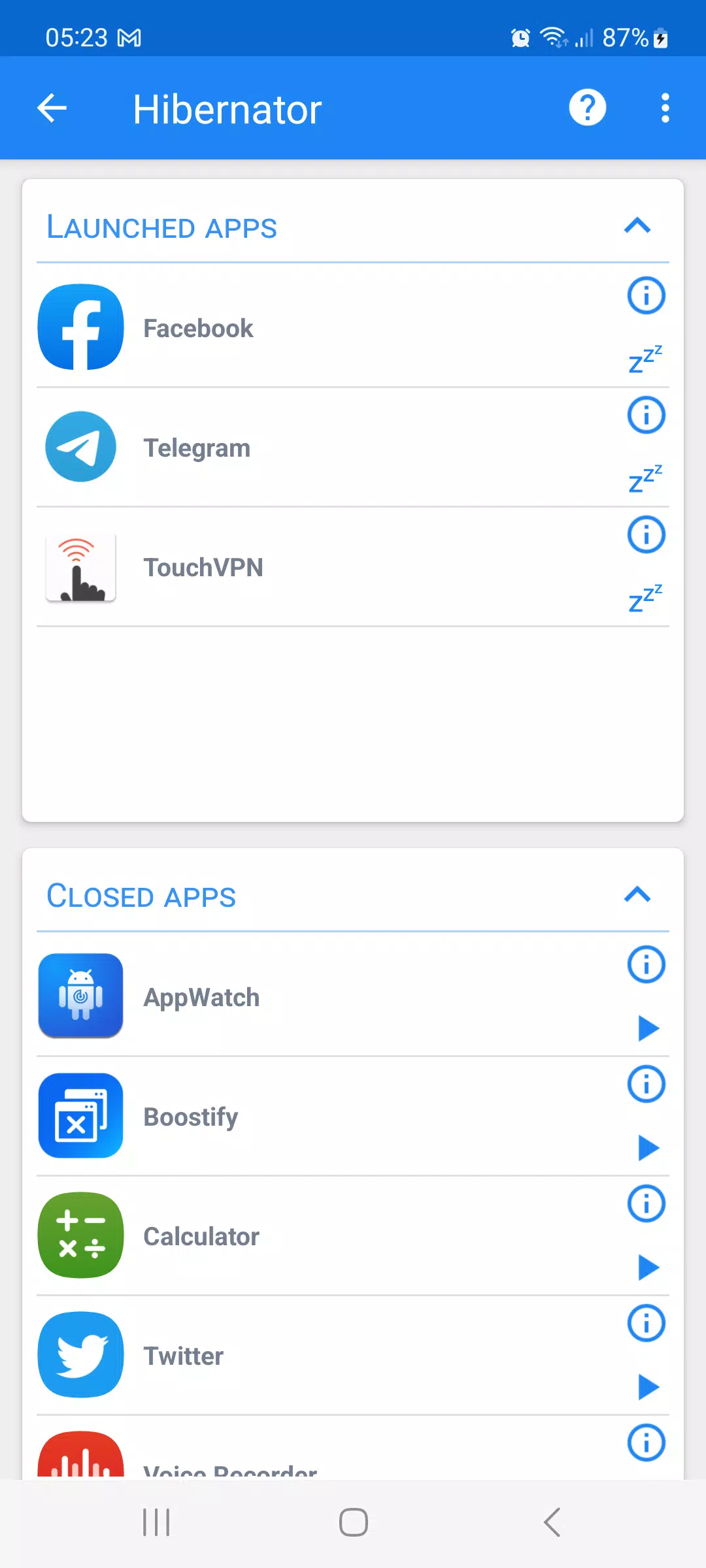 Hibernator:Force Stop Apps