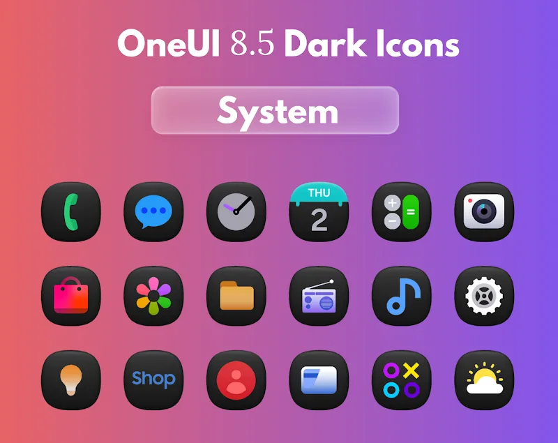 OneUi 8.5 Dark Icons