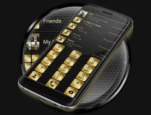 Dialer Theme Metal Gold Dots Dialer Theme Metal Gold Dots