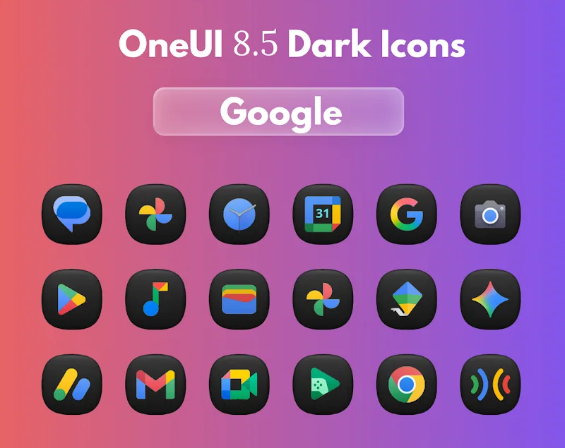 OneUi 8.5 Dark Icons