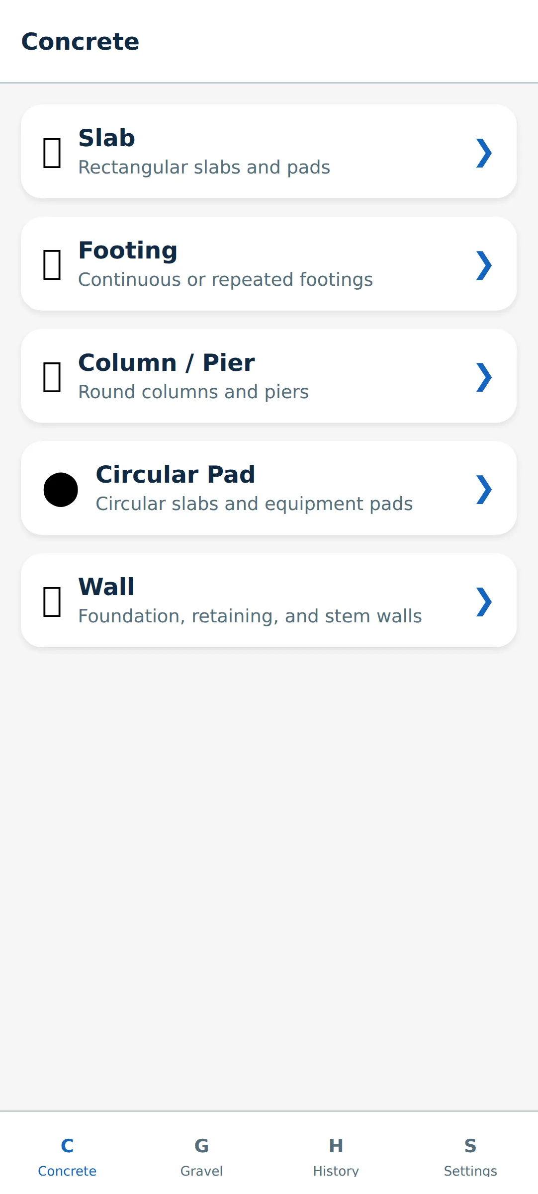 Concrete & Gravel Calc