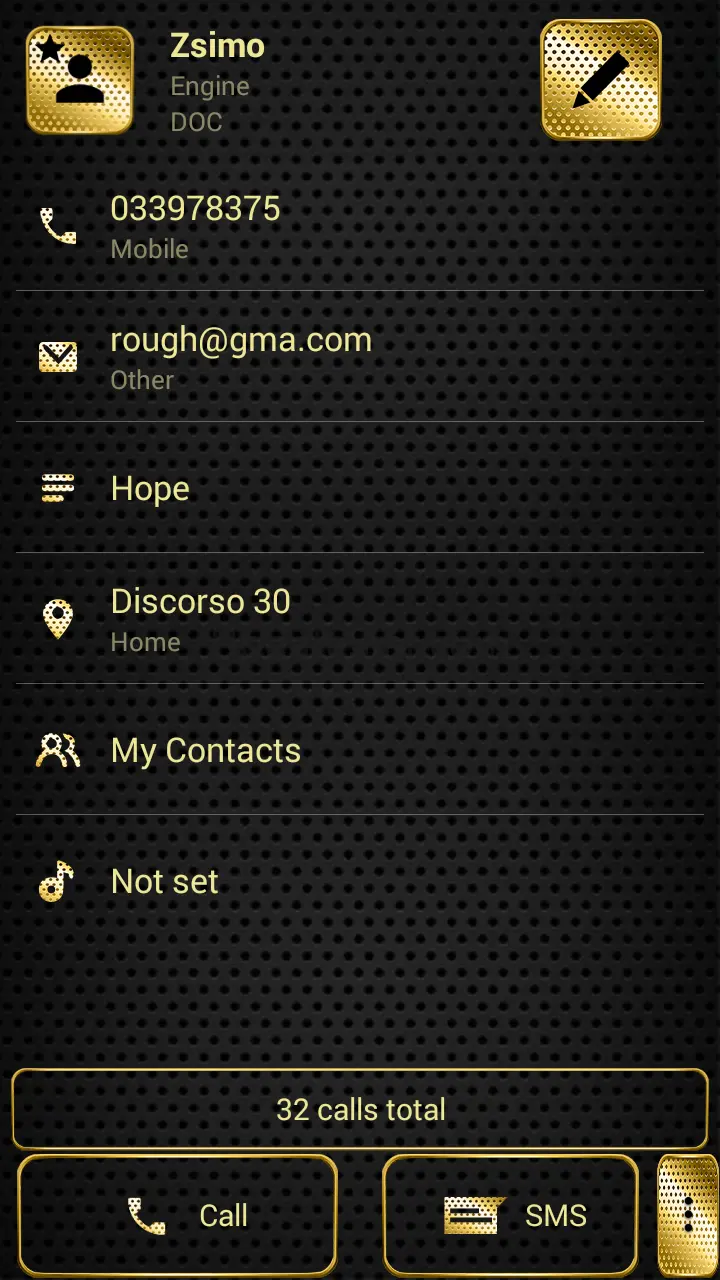 Dialer Theme Metal Gold Dots Dialer Theme Metal Gold Dots