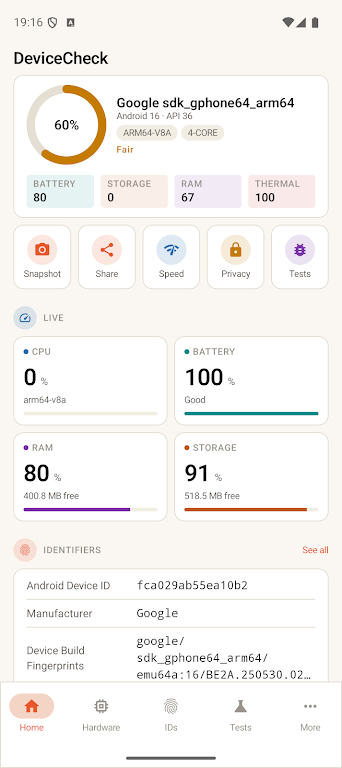 Device Id: Phone Info & Tests