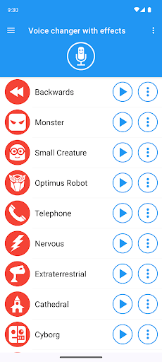 Voice changer with effects