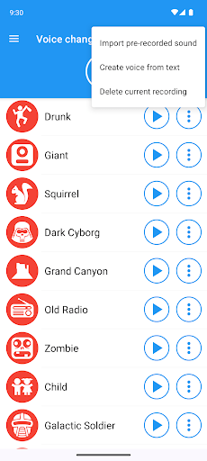 Voice changer with effects