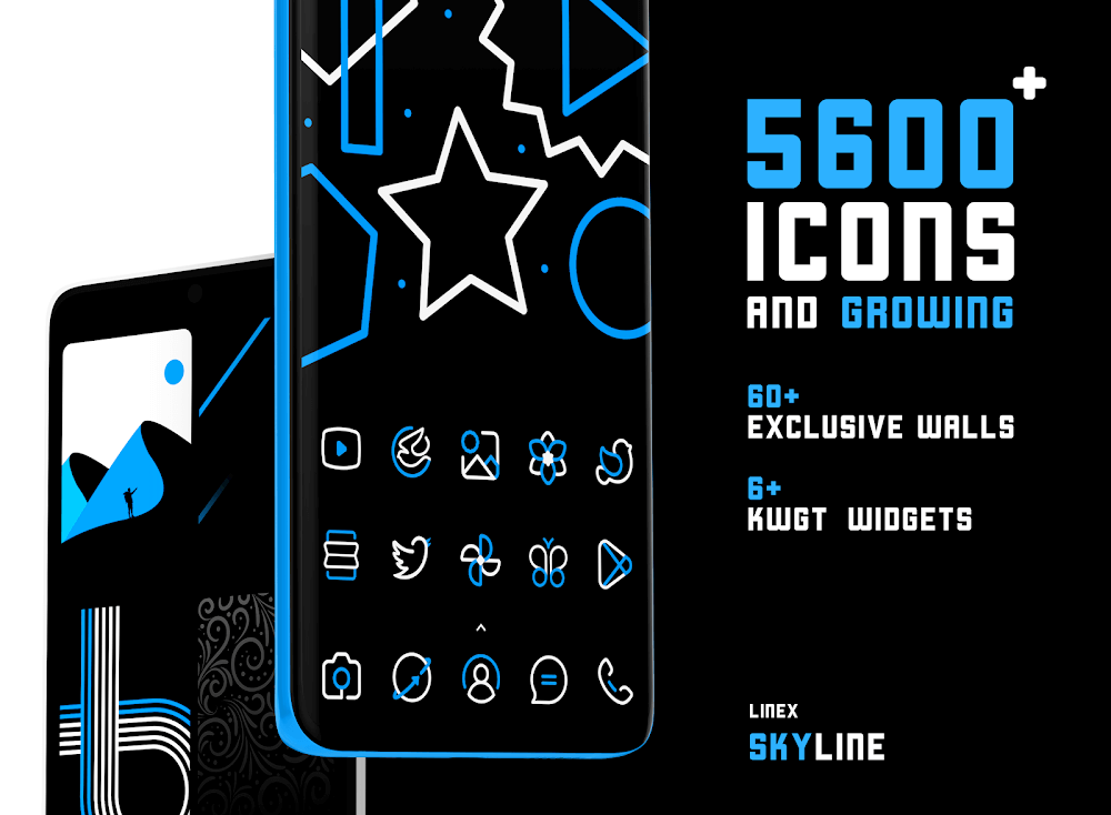 SkyLine Icon Pack: LineX Blue