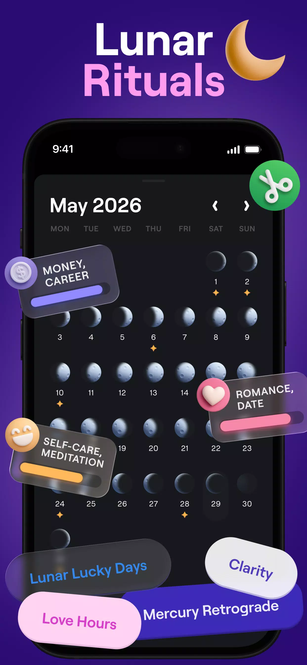 Moonly: Moon Phases &amp; Calendar