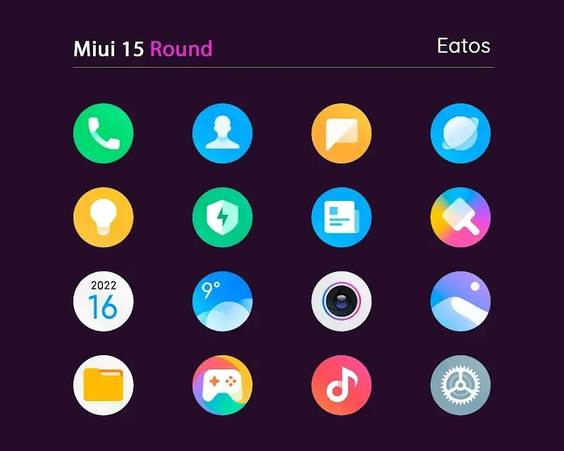 Miui 15 – Icon Pack (Round) Miui 15 – Icon Pack (Round)