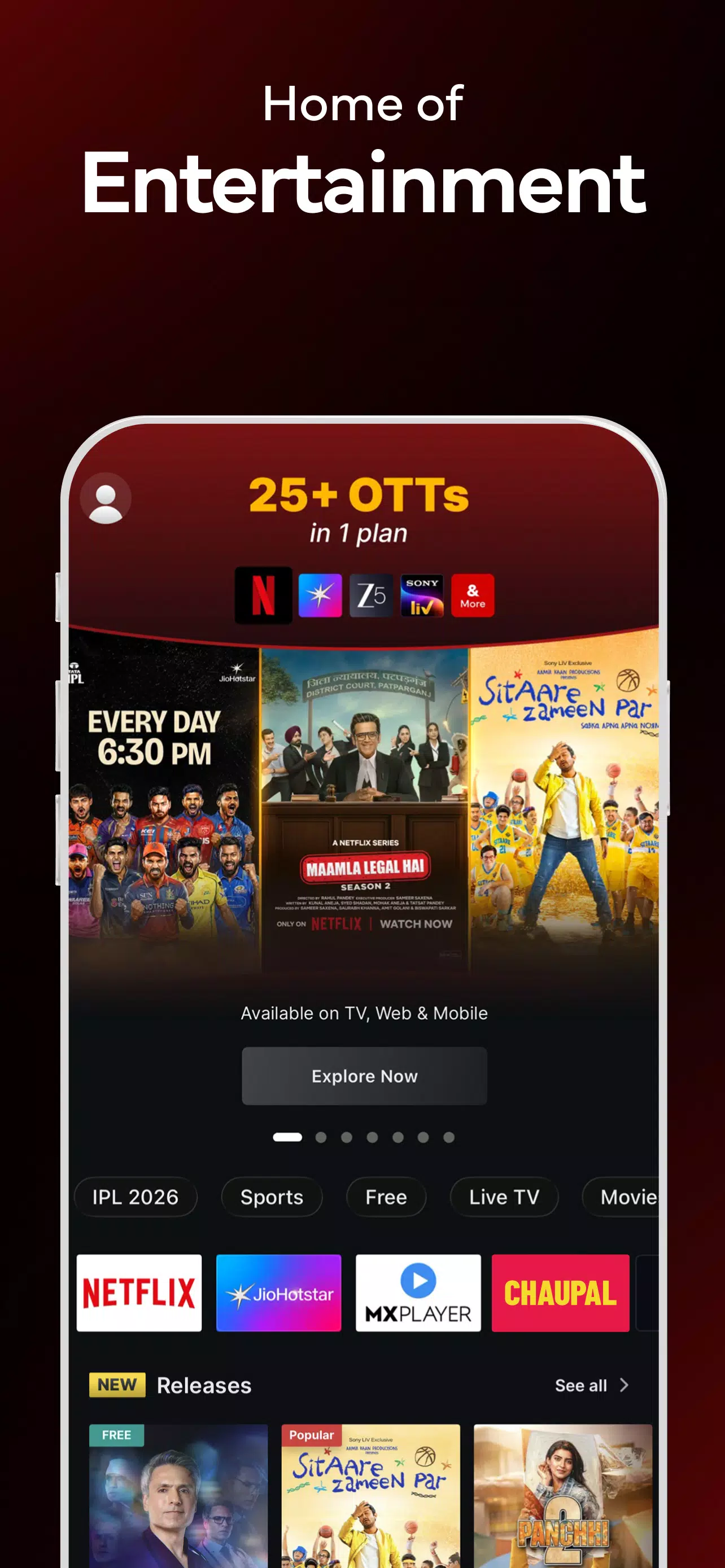 Airtel Xstream Play:25+ OTTs