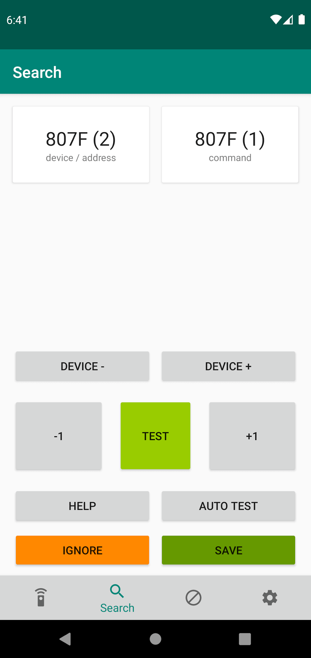 IrCode Finder NEC protocol