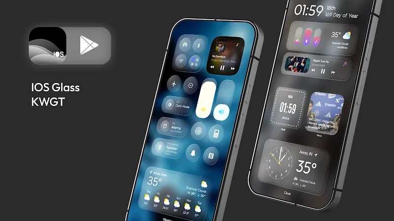 iOS Glass KWGT iOS 26 Inspired