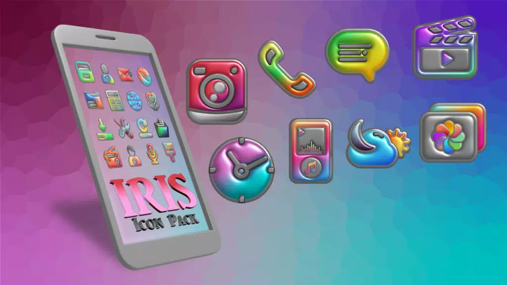 Iris Light Flat 3D Icon Pack