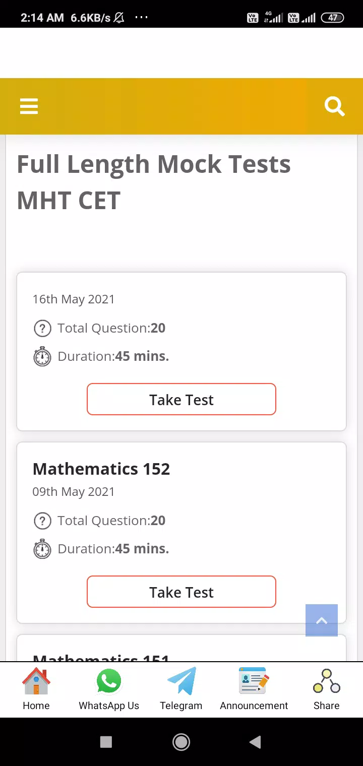 MHT-CET Mock Tests
