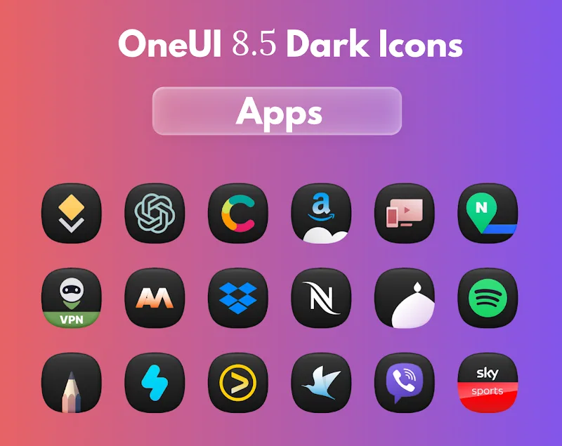 OneUi 8.5 Dark Icons