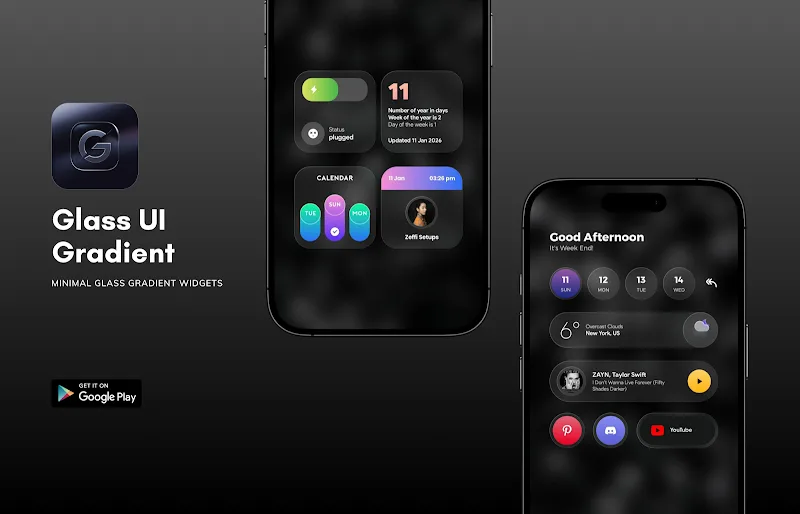 Glass UI Gradient KWGT