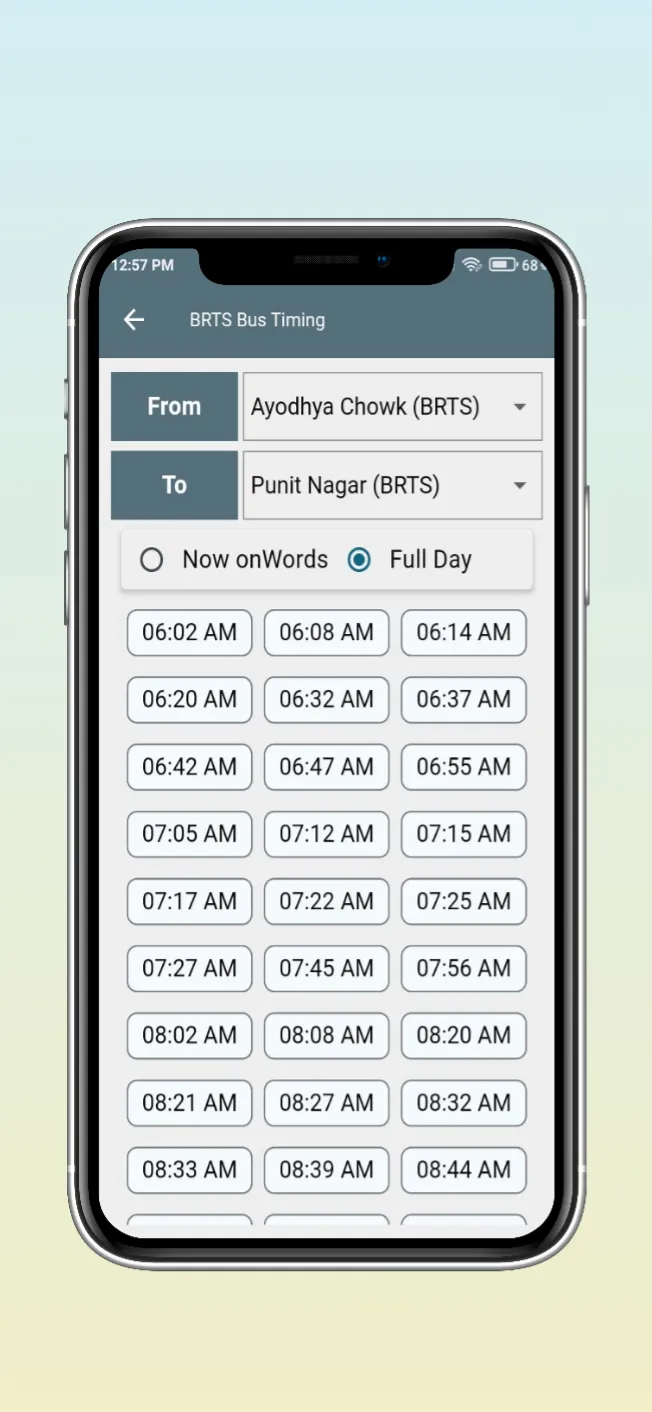 RMTS BRTS Time Table