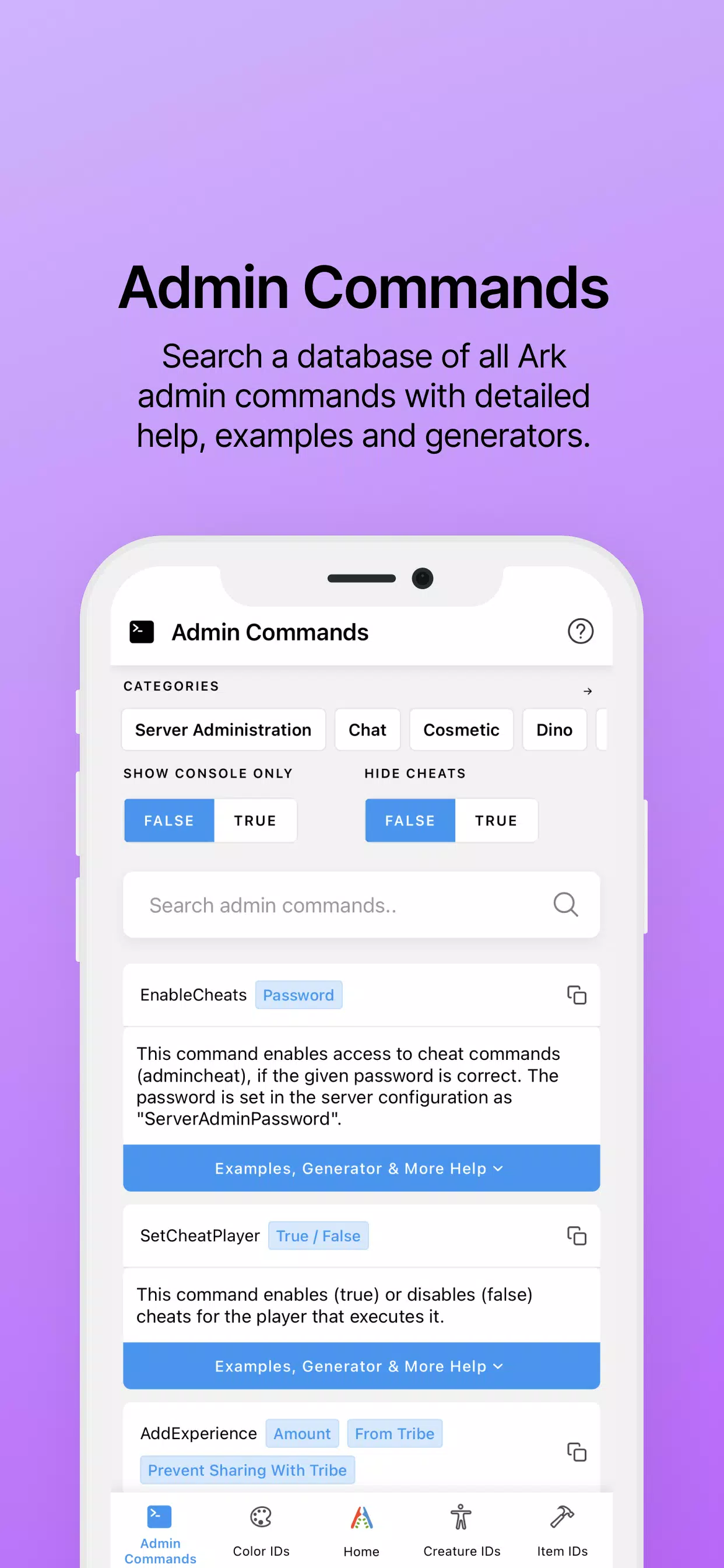 Ark IDs - Commands & Codes Ark IDs - Commands & Codes