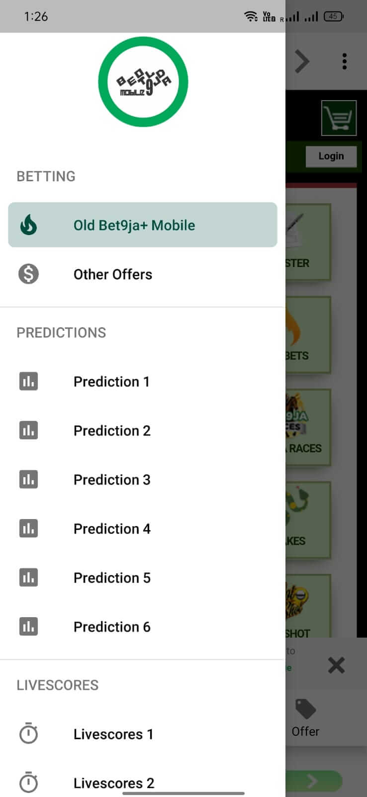 Old Bet9ja Mobile