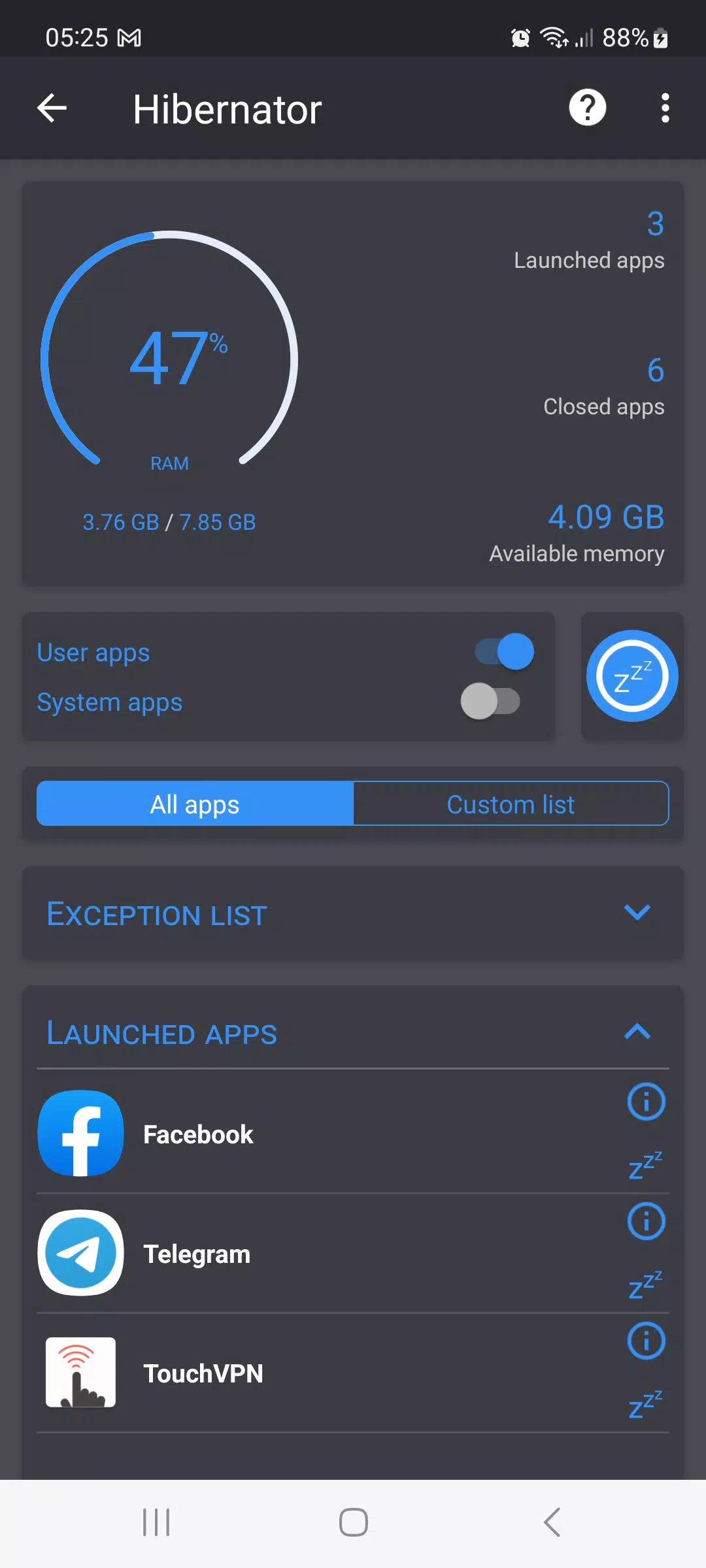 Hibernator:Force Stop Apps
