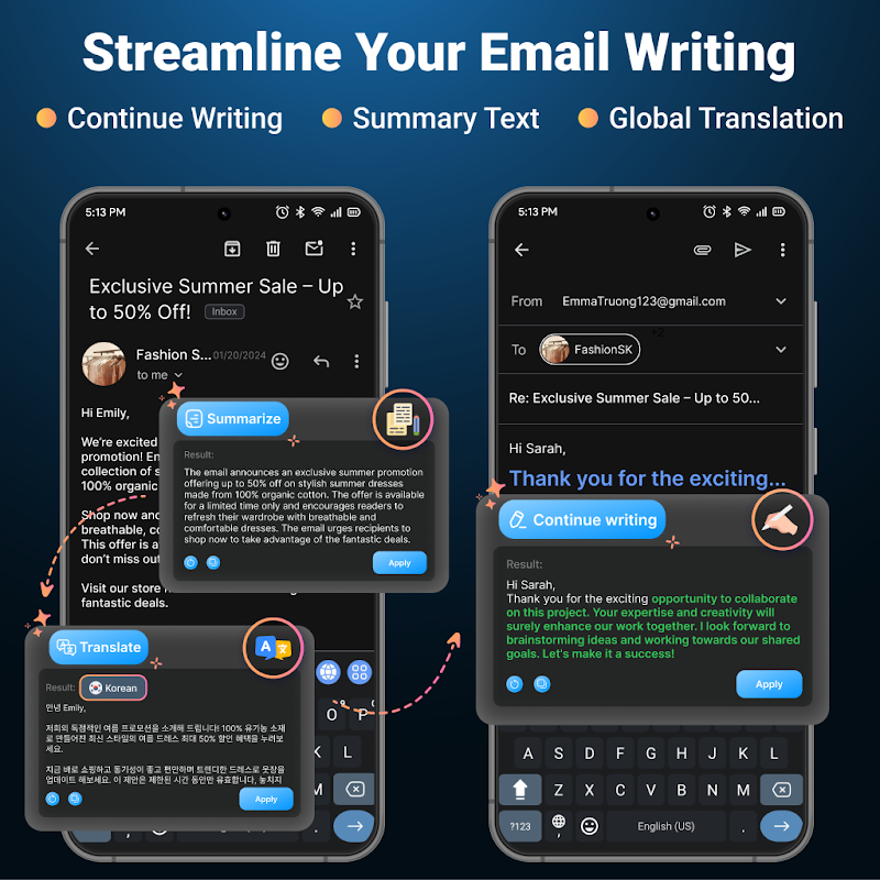 AI Keyboard: Writer, Grammar