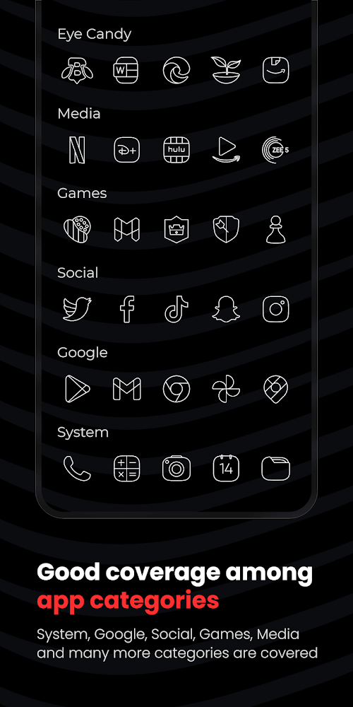 Vera Outline White Icon Pack