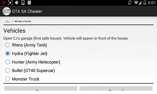 GTA:San Andreas Cheater