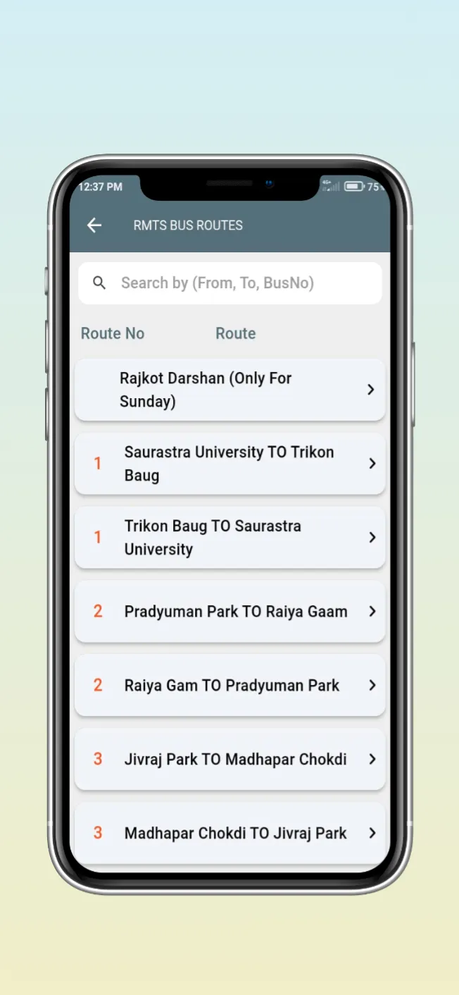 RMTS BRTS Time Table
