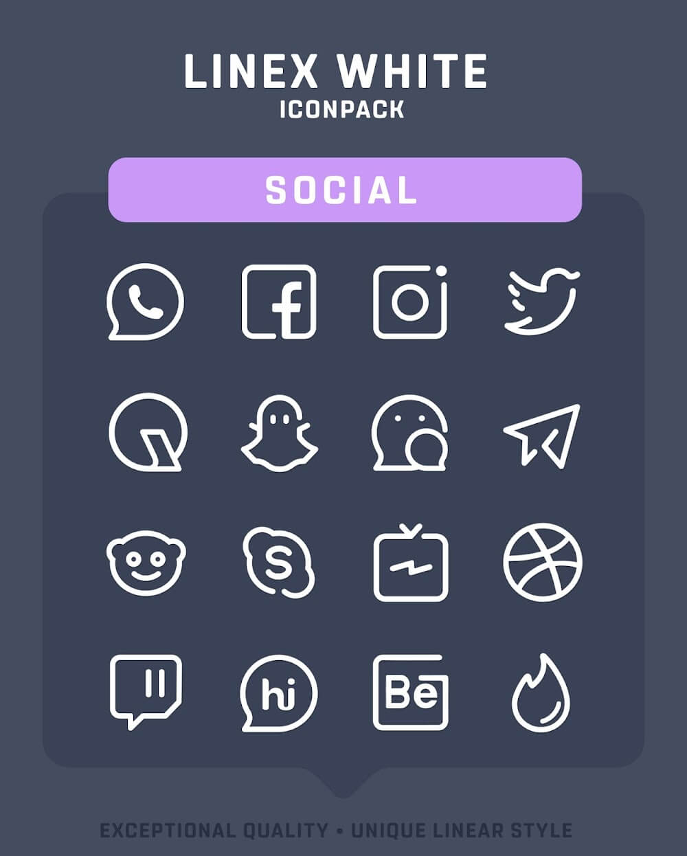 LineX White Icon Pack