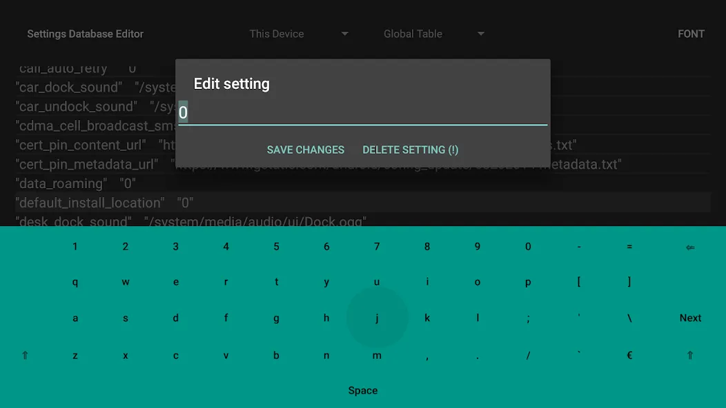4A Settings Database Editor