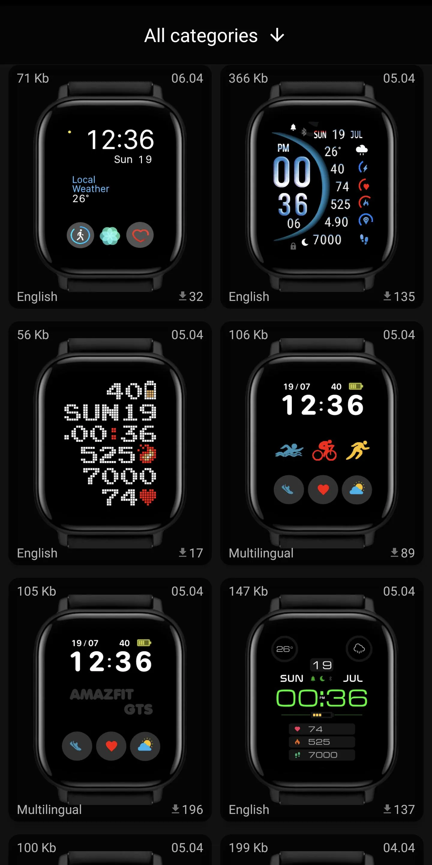 Amazfit GTS WatchFaces