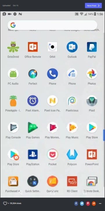 Rootless Pixel 2 Launcher