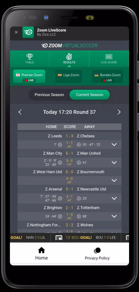 Zoom LiveScore Zoom LiveScore