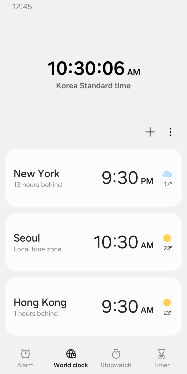 Samsung Clock