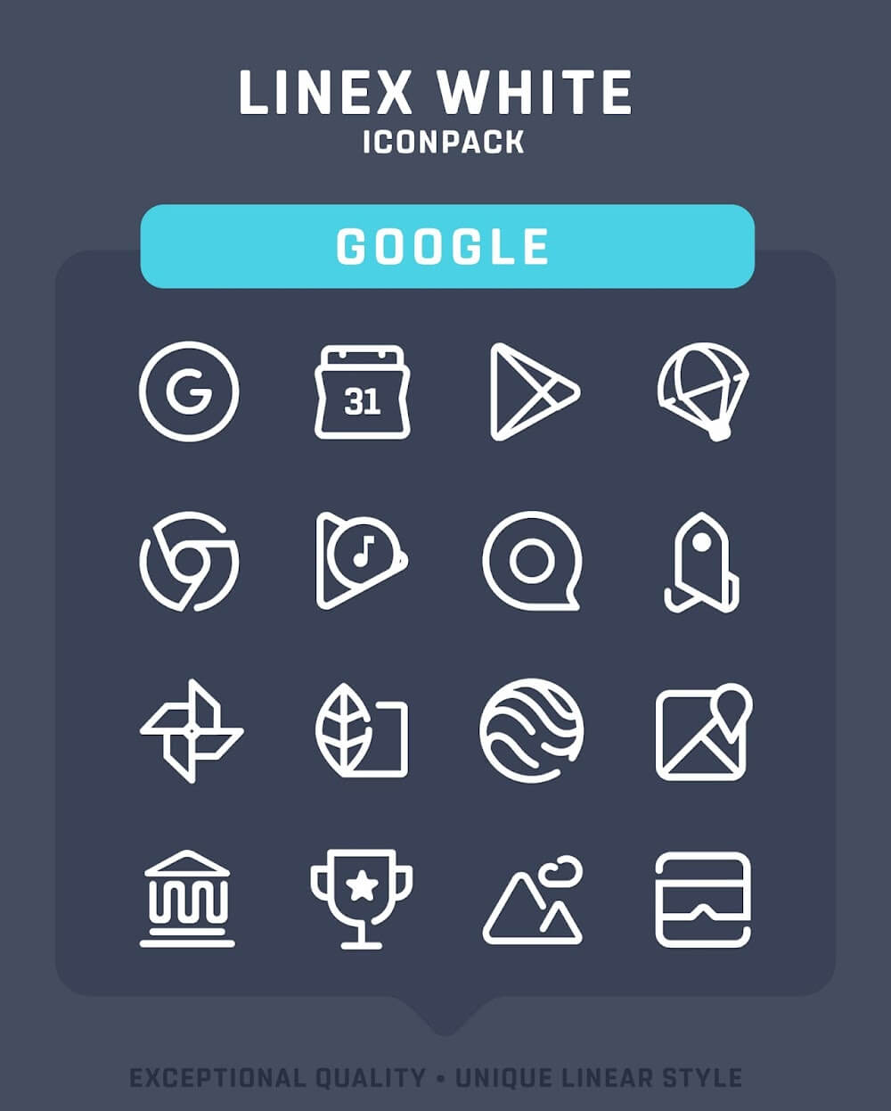 LineX White Icon Pack