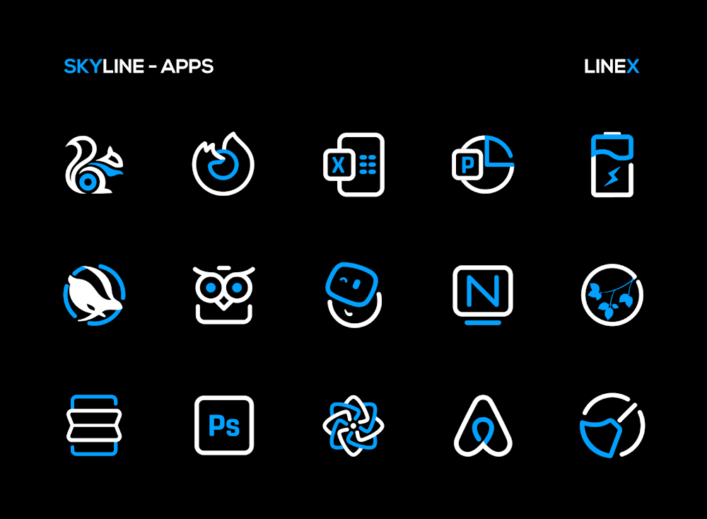 SkyLine Icon Pack: LineX Blue
