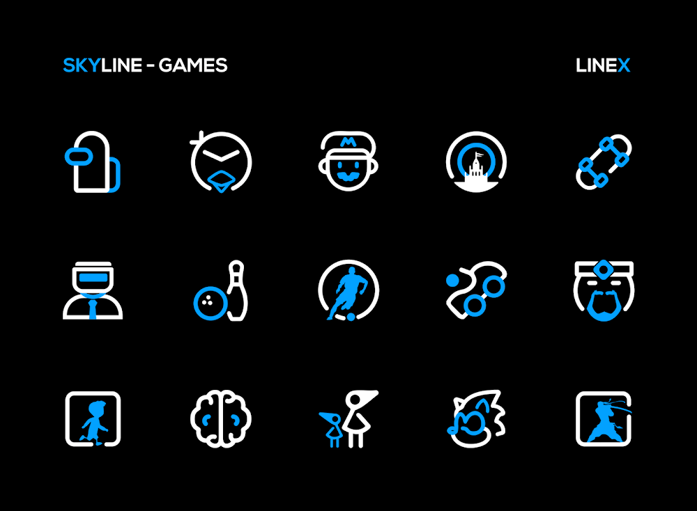 SkyLine Icon Pack: LineX Blue