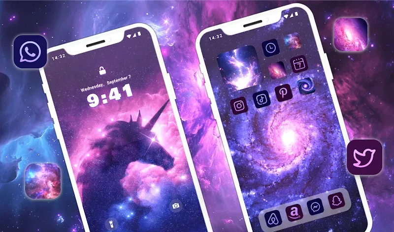 Glitter Wallpaper: Theme, Icon Mod