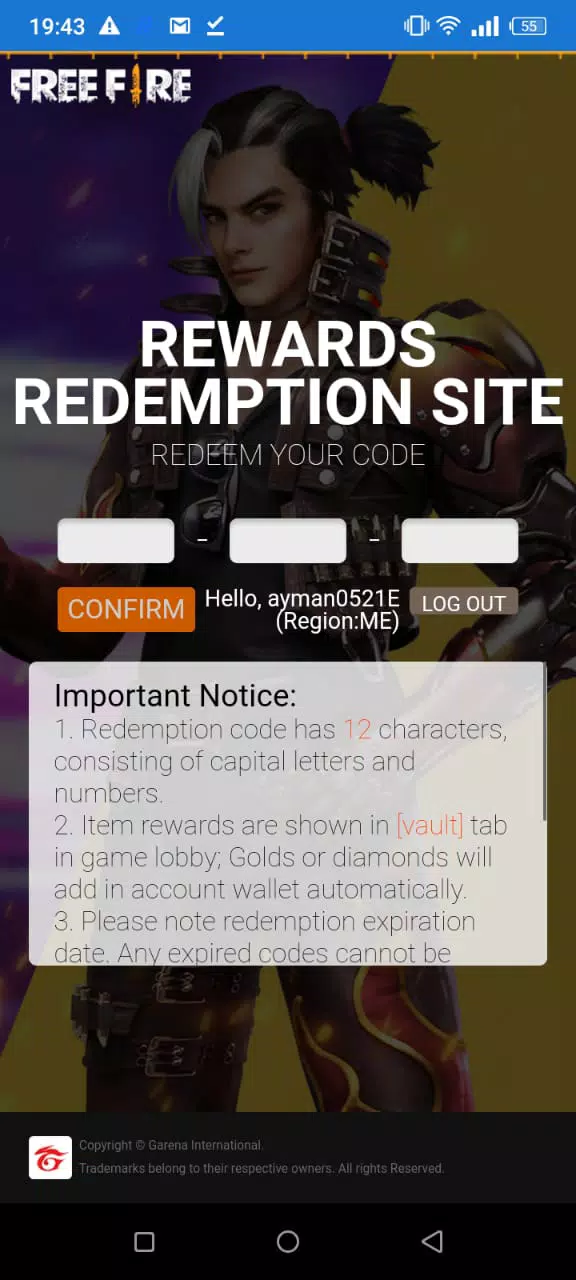 Rewards FF Garena