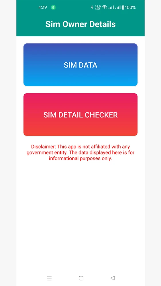 Sim owner details