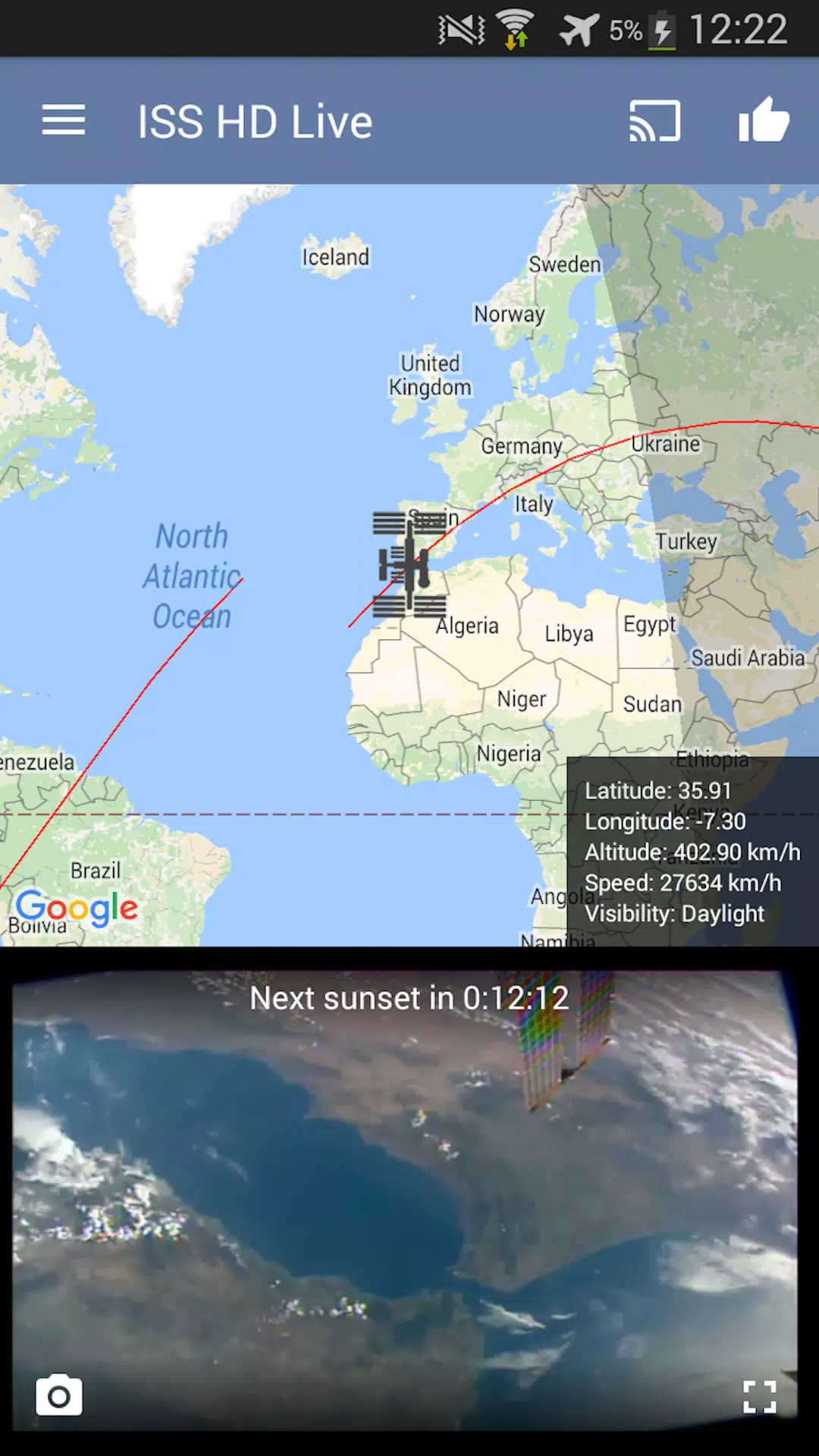 ISS Live Now: Live Earth View ISS Live Now: Live Earth View