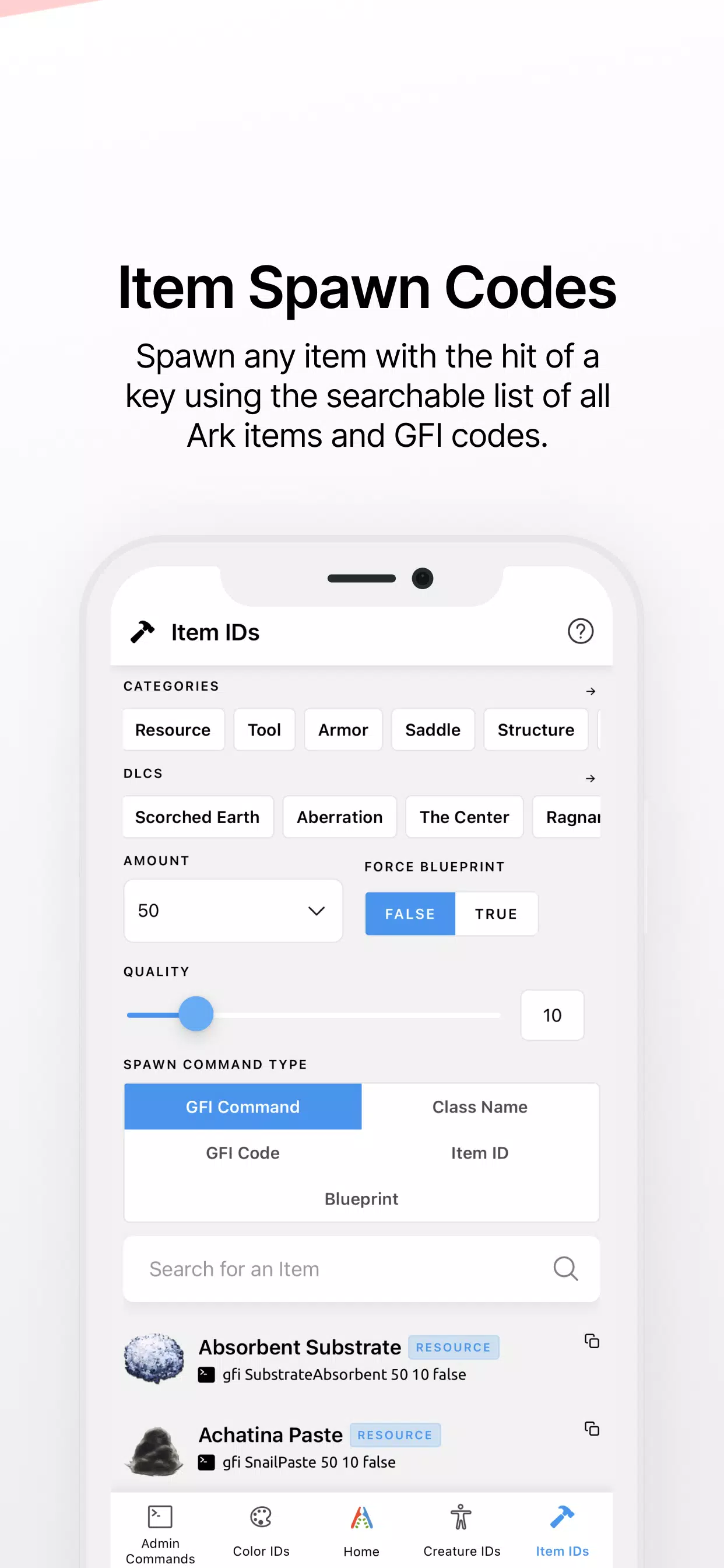 Ark IDs - Commands & Codes Ark IDs - Commands & Codes