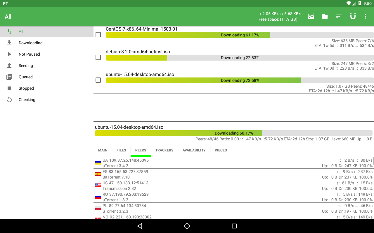 PTorrent - torrent application PTorrent - torrent application