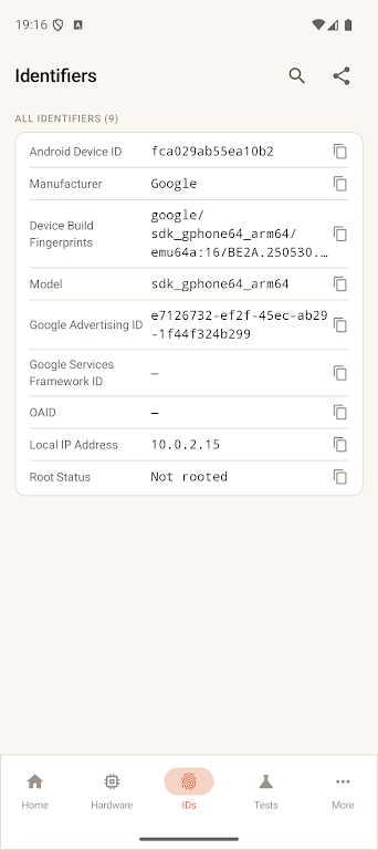Device Id: Phone Info & Tests