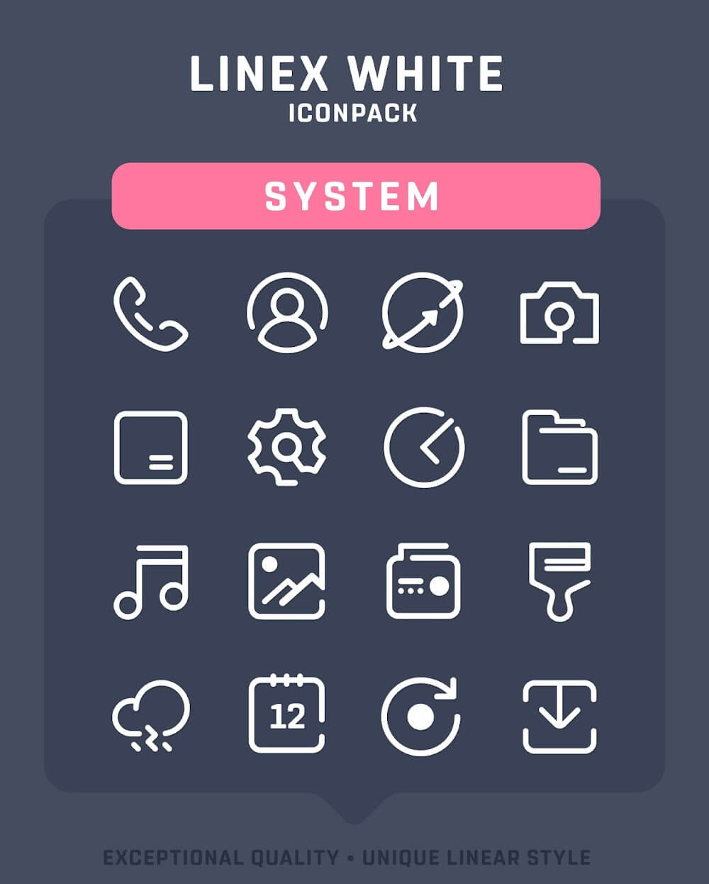 LineX White Icon Pack