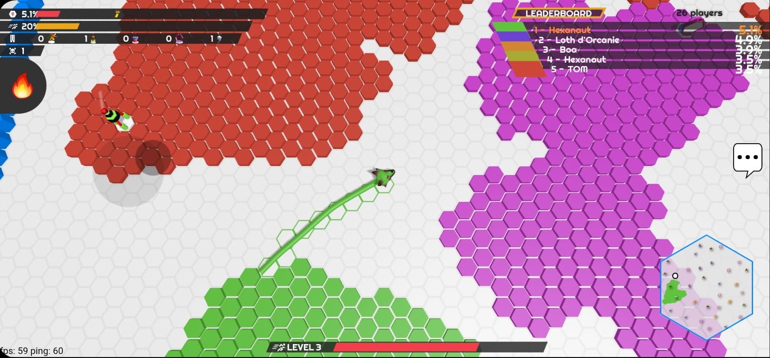 hexanaut.io : King of Snake Mod