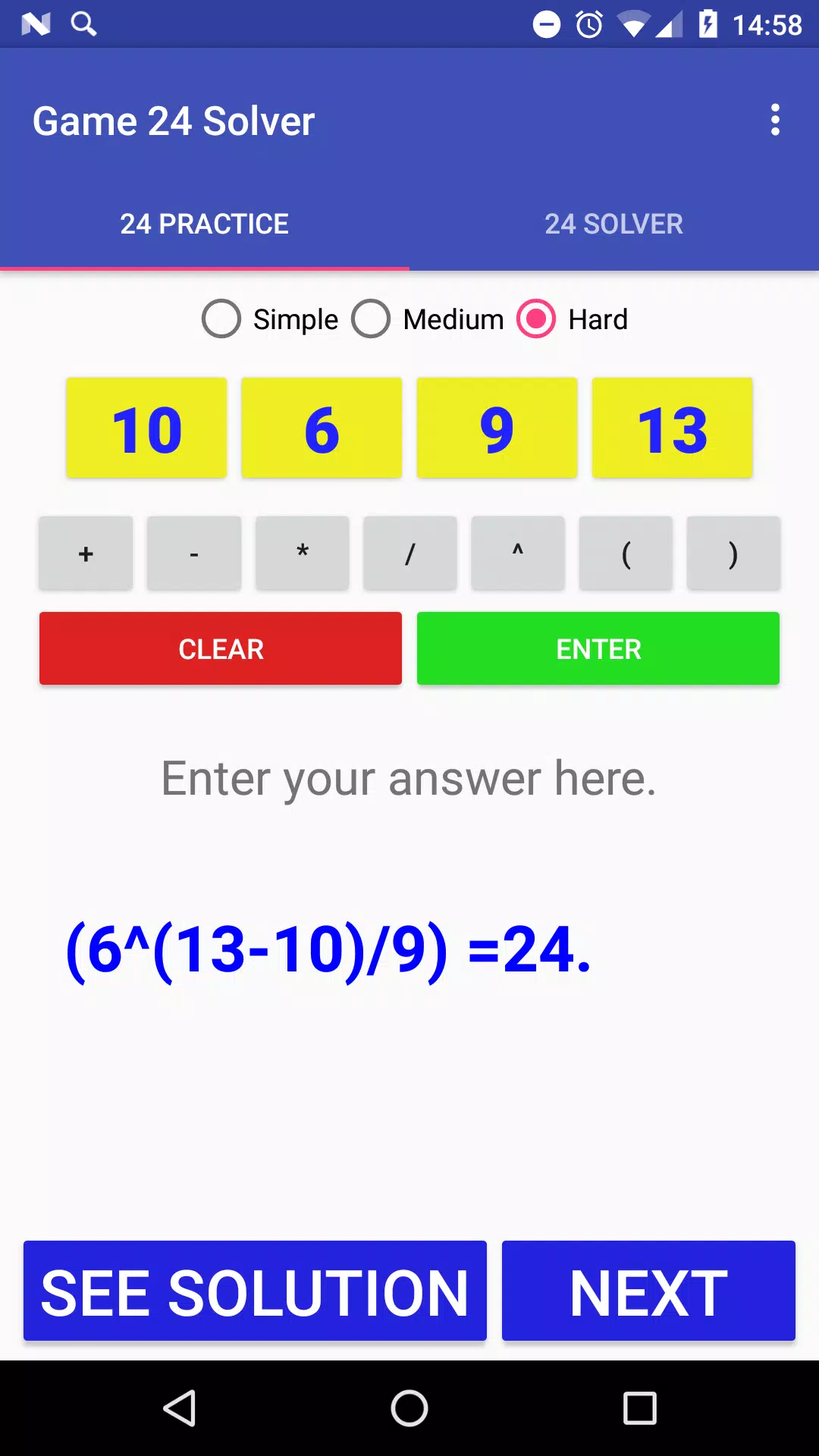Math Game 24
