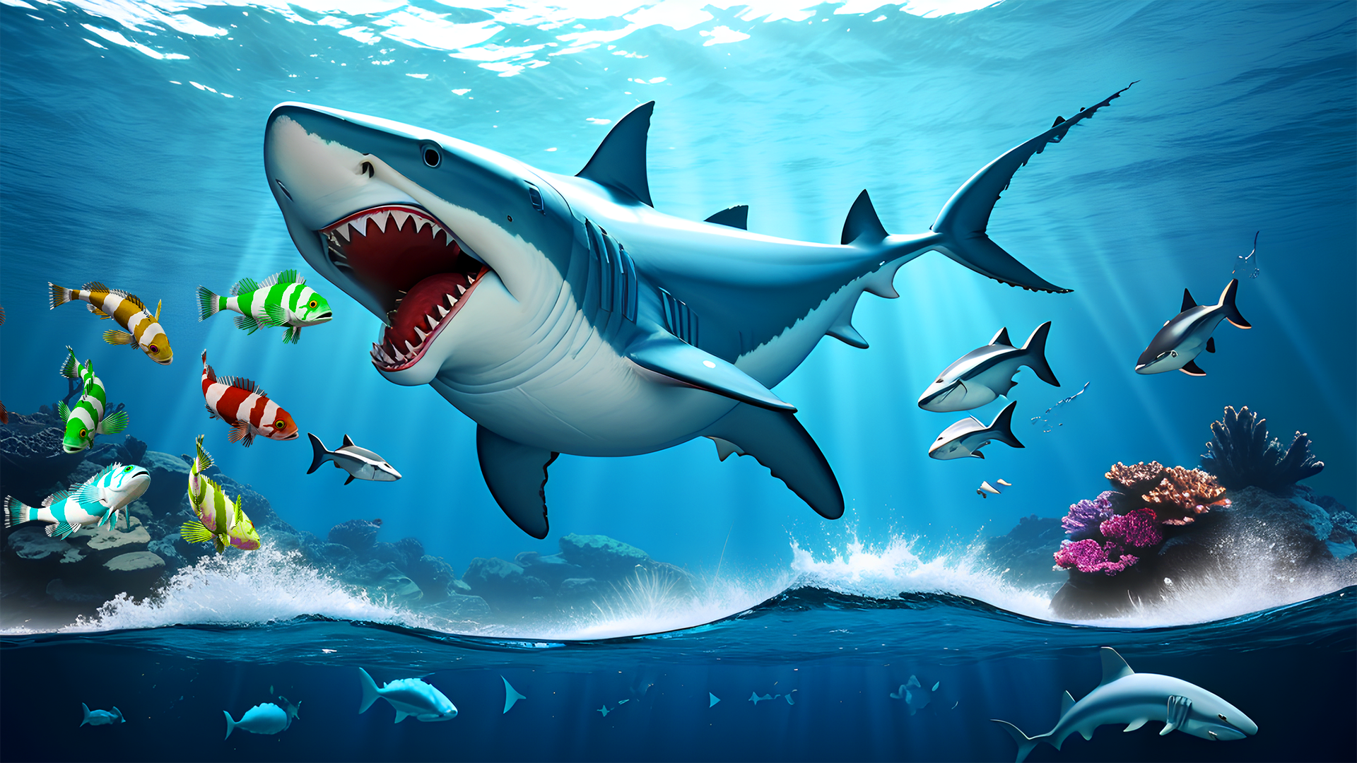 Shark Attack Games Offline