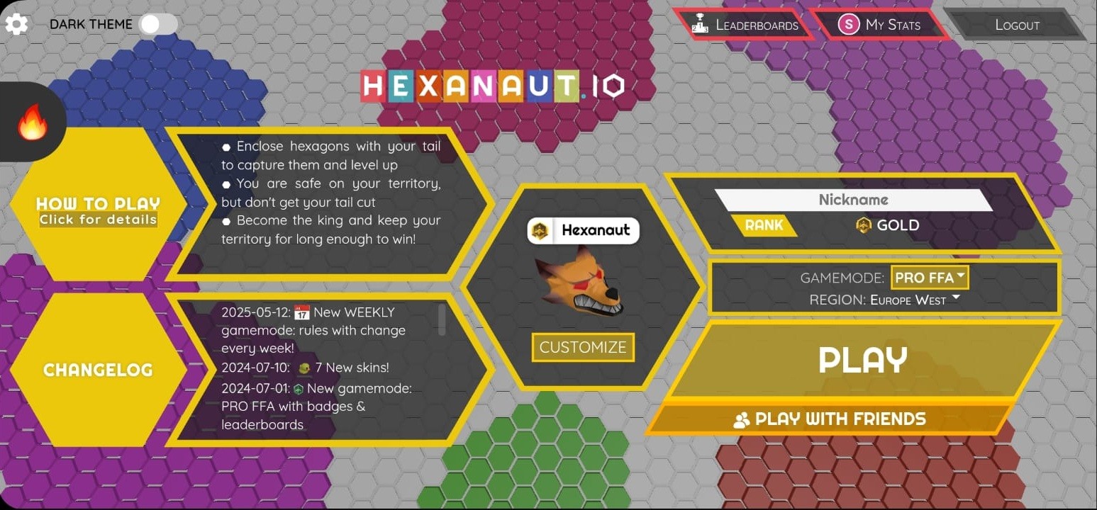 hexanaut.io : King of Snake Mod