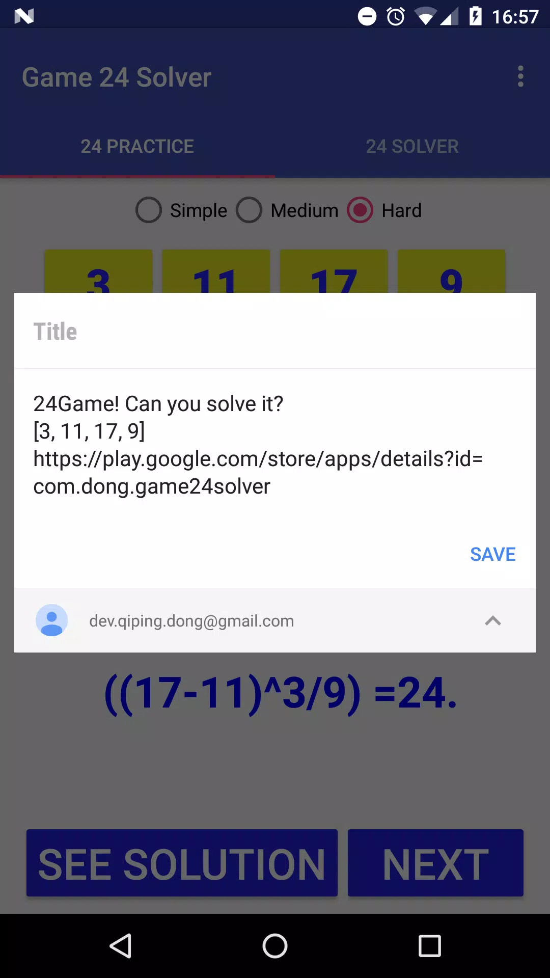 Math Game 24