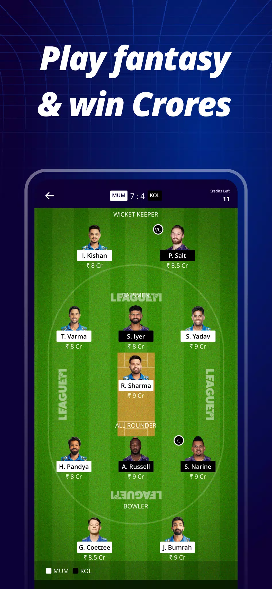 League11 - Sports Fantasy App